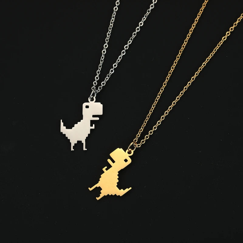 Dinosaur Stainless Steel Pendant Necklace