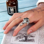 Vintage Viking Raven Ring Fashion Trend Men's Punk Rock Hip Hop Ring Pirate Rune Symbol Party Niche Banquet Gift