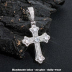 Iced Out Cross Pendant Necklace Jesus CZ