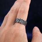 Viking Gothic Geometry Band Ring for Men — Stainless Steel