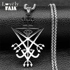 Sigil Lucifer Silver Long Necklace — Stainless Steel