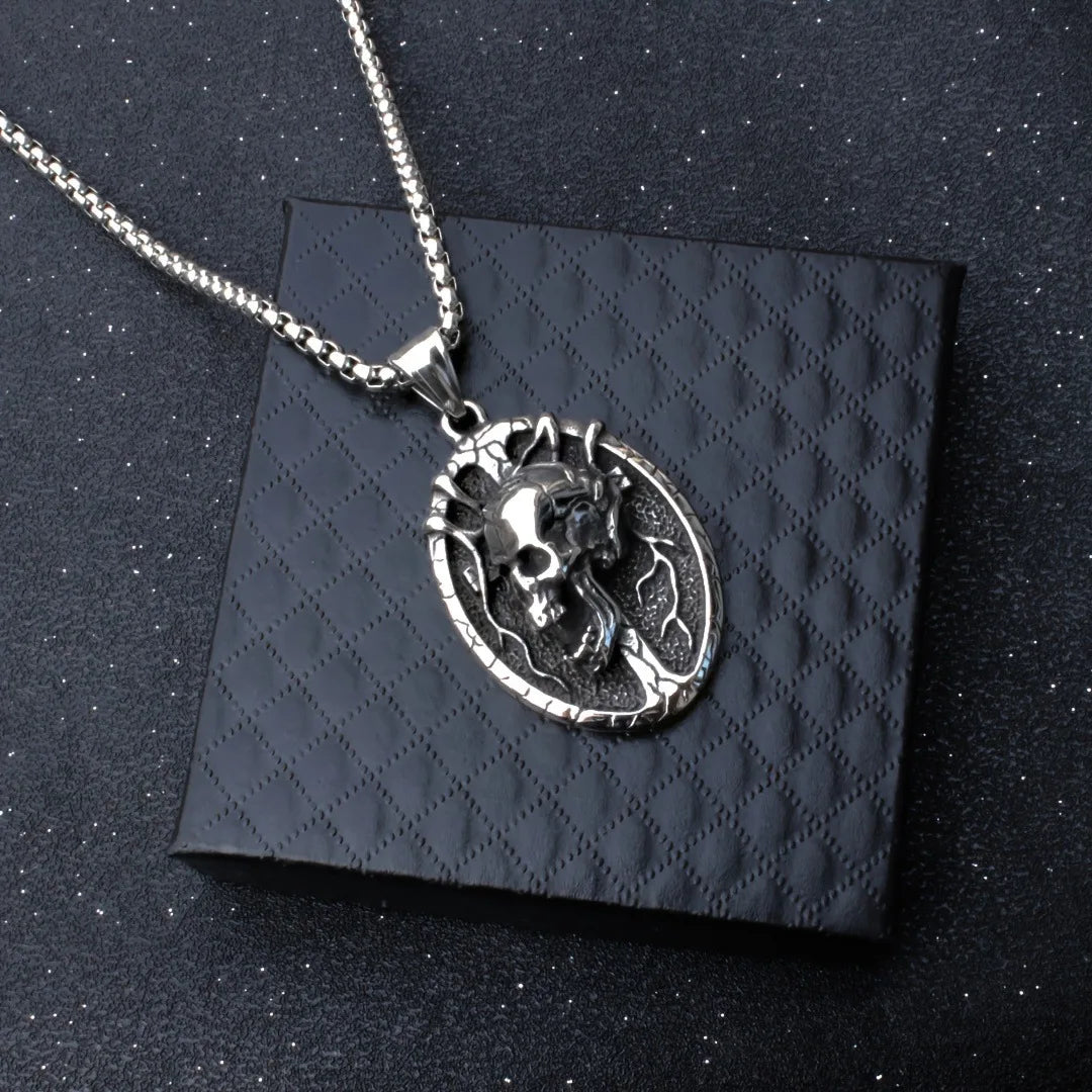 Skull Vine Pendant Necklace — Gothic 60CM
