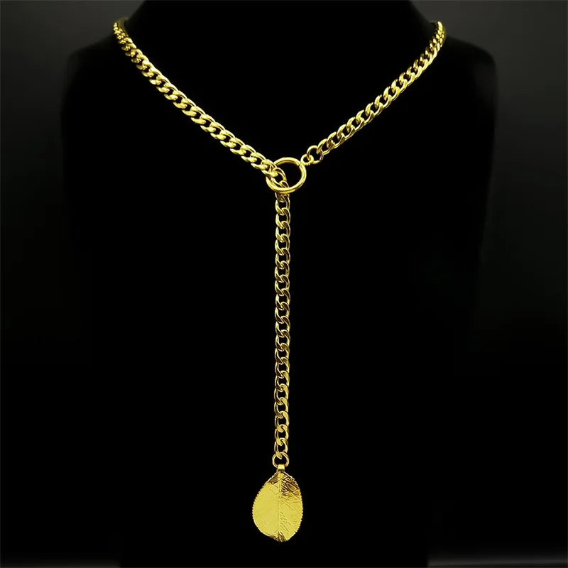 Heart O-Ring Chain Necklace — Stainless Steel