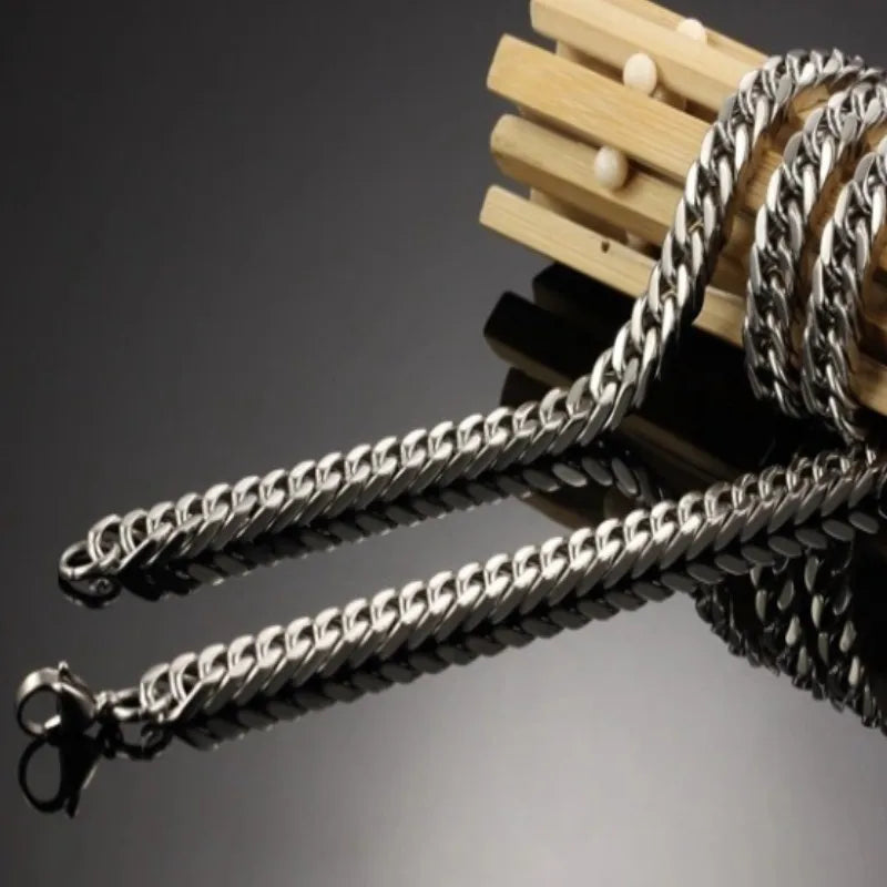 Thick Cuban Chain Necklace 8-14mm — Stainless Steel