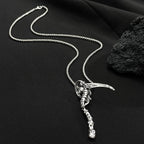 Gothic Death Scythe Pendant Skull Demon Ghost Pendant Necklace For Men Women Punk Motorcycle Rock Halloween Party Jewelry Gifts