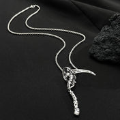 Gothic Death Scythe Skull Pendant Necklace — Steel