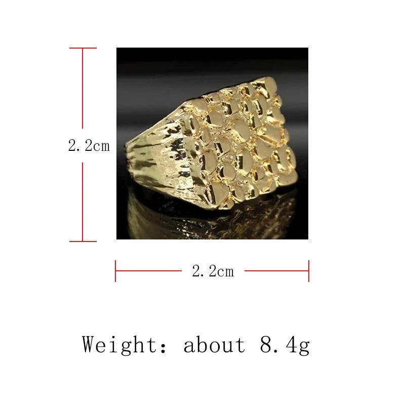 New Jewelry Hollowed-out Ring Electroplating Protection Wear Resistant Men's Ring Personality Uneven Bumpy Rings