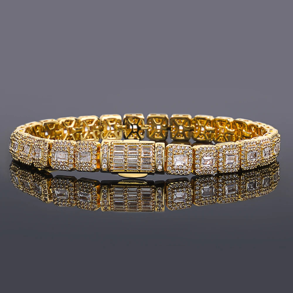 Tennis Chain Necklace Stainless Steel 7.5MM Cluster