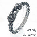 Cool 7MM Wide Men's Lion Head Link Chain Bracelet Vintage Blackened 316l Stainless Steel Bracelets Gothic Biker Jewelry