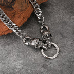 Cuban Chain Skull Necklace — Stainless Steel