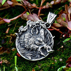 Viking Odin Wolf Head Pendant — Stainless Steel