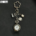 Original Hollow Heart Pocket Watch Chain keychain Design Steampunk Clock Vintage Necklace Pendant Jewelry Watch Men