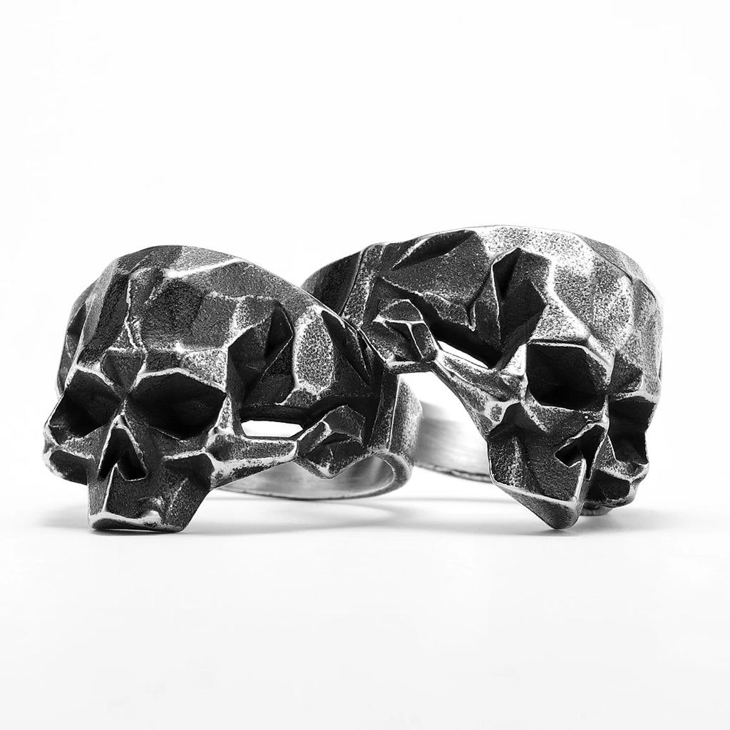 Geometric Skull Ring — Stainless Steel
