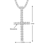 KNOBSPIN Full Moissanite Tennis Necklace with Pendant 925 Sterling Sliver Plated 18k Chain for Man Sparkling HipHop Party Jewely