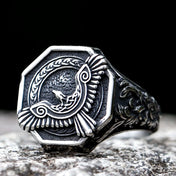 Viking Eagle Ring Amulet 316L Norse Mythology Flying