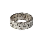 Trendy Cracked Stone Pattern Ring For Men Jewelry Popular 925 Silver Ring Retro Male Party Accessories