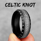 Vintage Nordic Viking Runes Celtic Knot Series Stainless Steel Womens Mens Rings Punk Biker Jewelry Creativity Gift