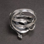 Real 925 Sterling Silver Snake Rings for Men Women TV Drama Natural Born Killers Retro Punk Fine Jewelry Best Gift For