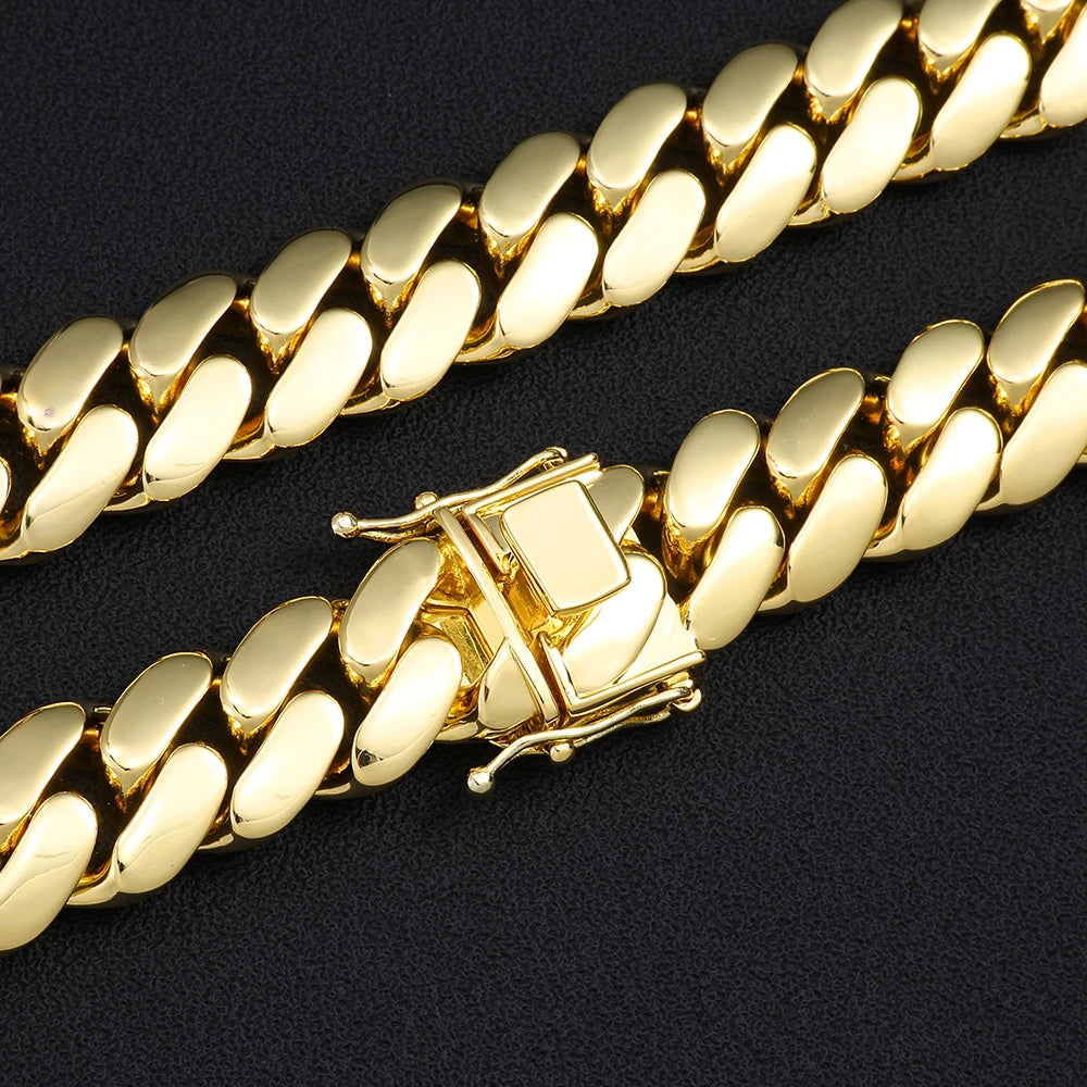 Miami Cuban Link Bracelet for Men Double Safety Clasp Thick Chunky Curb Chain Hip Hop Jewelry Gift