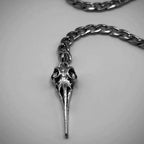 Crow skull necklace,Gothic jewelry,punk accessory,O-Ring,Cuban chain,rock,Vintage,mystery,witch,alternative,Choker for