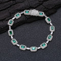 Tennis Chain Necklace Stainless Steel Green CZ