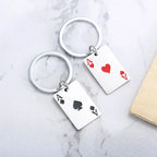 Lucky Spades Heart Ace Poker Card Keychain — Zinc Alloy
