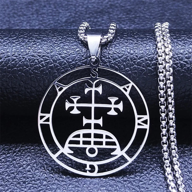 Baphomet Silver Pendant Sigil Samigina Seal Satan