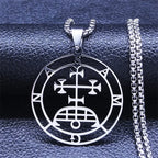 Baphomet Silver Pendant Sigil Samigina Seal Satan