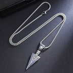 Cuban Chain Arrow Pendant Necklace for Men Stainless Steel Long Chains Hip Hop Punk Spearhead Charm Man's Neck Jewelry Accessory