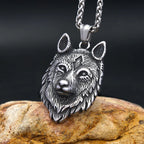Vintage Nordic Wolf Head Pendant Stainless Steel Viking Animal Necklace For Men Women Unique Amulet Jewelry Gifts