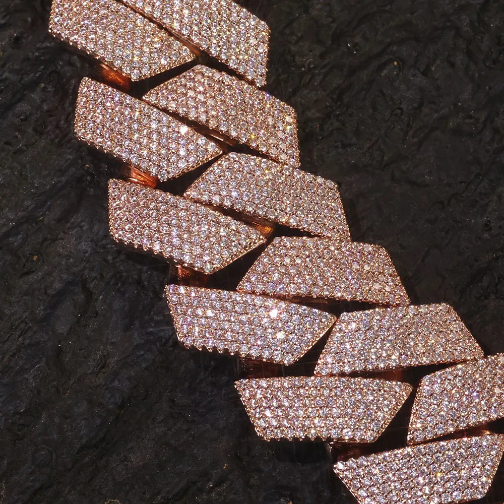 Iced Out Cuban Chain Necklace Stainless Steel 25MM