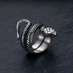 Vintage Coiled Snake Wrap Ring — Stainless Steel
