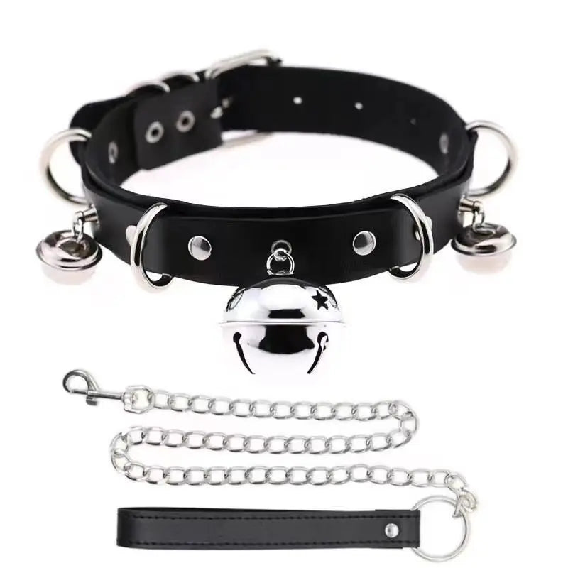 European Style Male Bell Collar Adjustable Sexy Neck Ring Sports Student Owner Necklace Fun Dog Chain Couple Sm Accessories