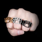 Stainless Steel Man Men Rings Fight Boxing Knuckles Creativity Personality for Male Boyfriend Fashion Accessories Jewelry Gift