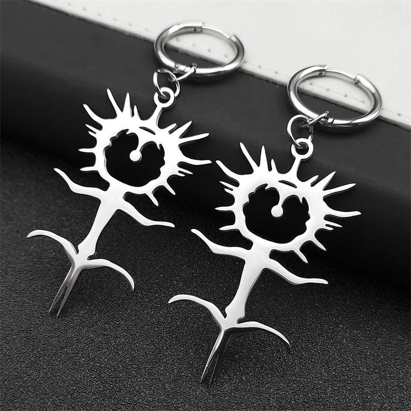 Ghost Silver Earrings Gothic Ghostemane Drop Long