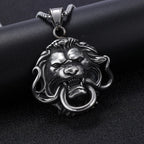 Vintage Terror Lion Head Pendant — Stainless Steel