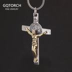 925 Silver Cross Man and Women Jesus Catholic Crucifixes Pendant 3 Sizes