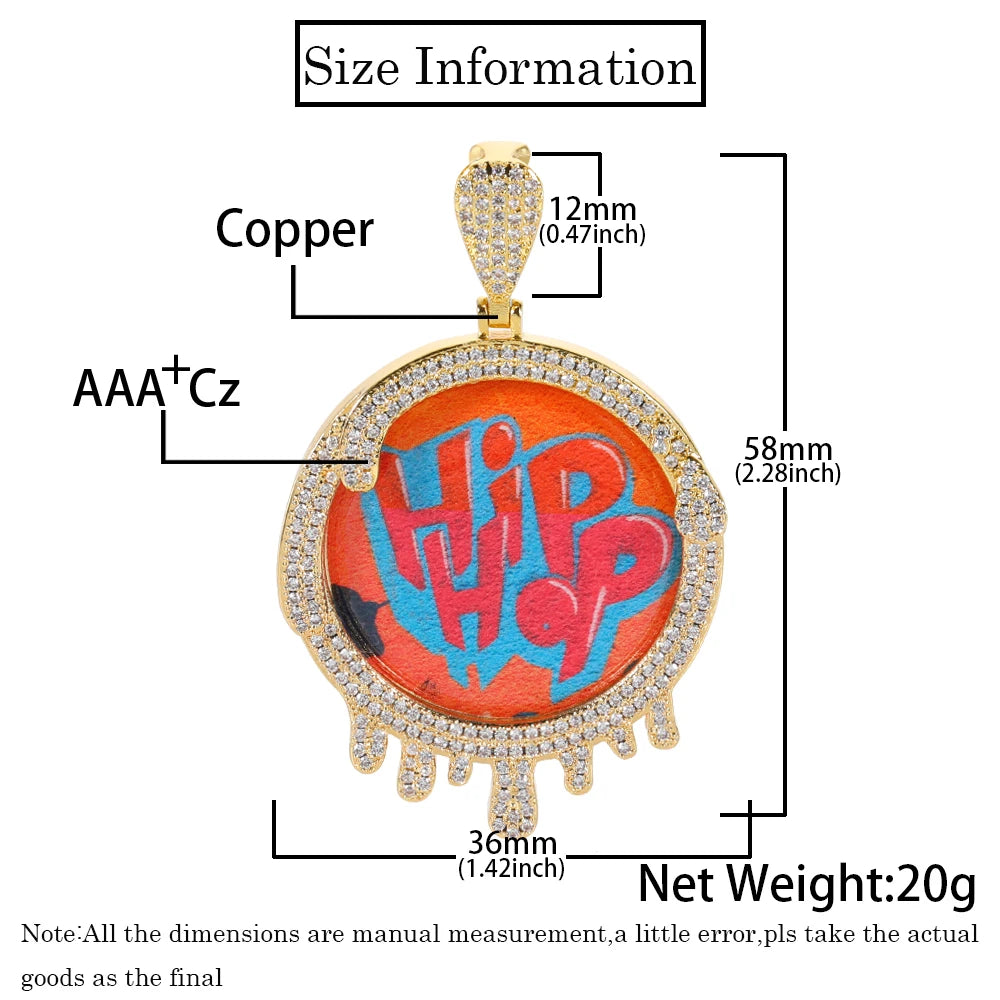 Iced Out Photo Pendant Necklace