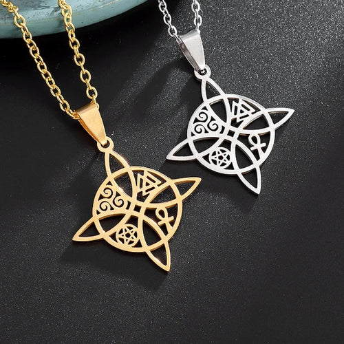 Celtic Cross Pendant Necklace — Stainless Steel