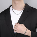 7mm Stainless Steel Chain Blade Link Chains Chokers Necklace For Mens Jewelry Silver Plated Solid Metal Fashion Jewelry