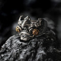 Cyberpunk Mask Statement Ring — Stainless Steel