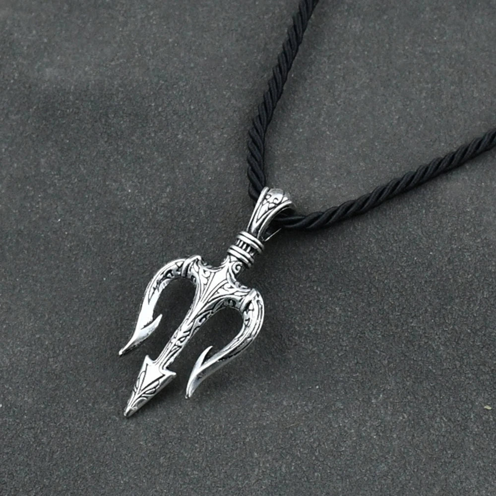 1pcs Men's Neptune Trident Pendant Necklaces Hip hop Boy Gifts Accessory with Stainless Steel Chain Men Statement