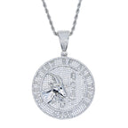 Hip Hop 5A+ CZ Stone Bling Ice Out Goat Round Pendants Necklace for Men Rapper Jewelry Gold Silver Color