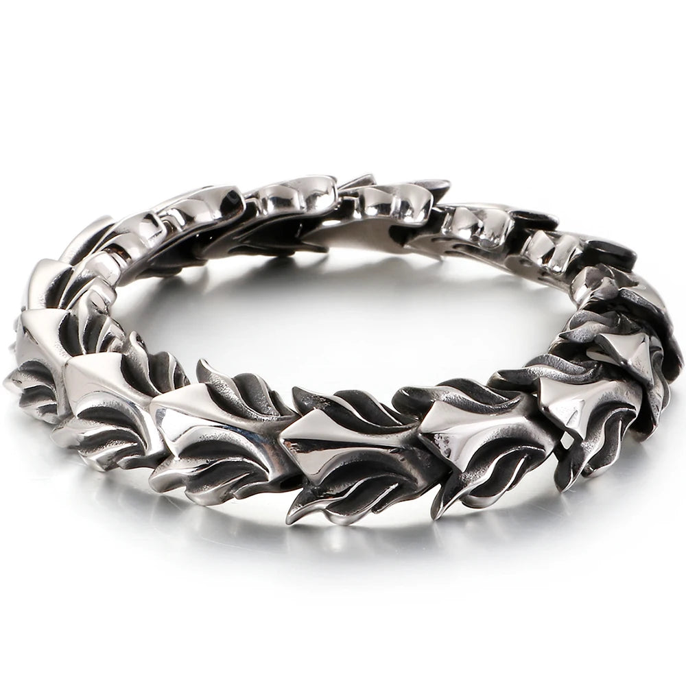 Cool Matte 316L Stainless Steel Men Bracelet for Man 17MM Width Keel Chain Bracelets Male Men's Male Jewelry 3 Sizes