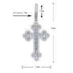2026 New Iced Out Luxury Eye Cross Necklace Bling Cubic Zirconia Charm Tennis Chain for Men Women Hip Hop Jewelry