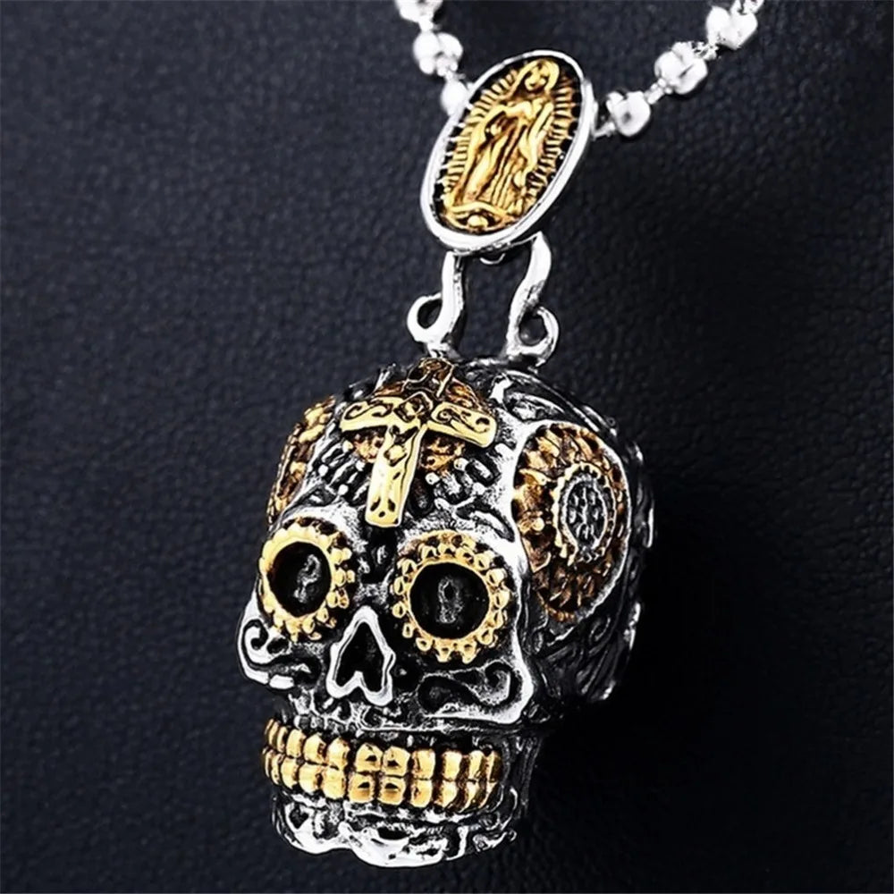Vintage Skull Pendant Necklace