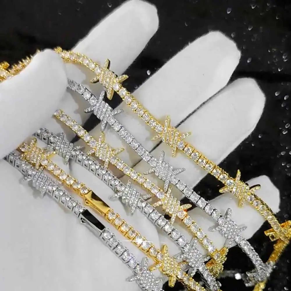 Iced Out Tennis Bracelet Thorn CZ