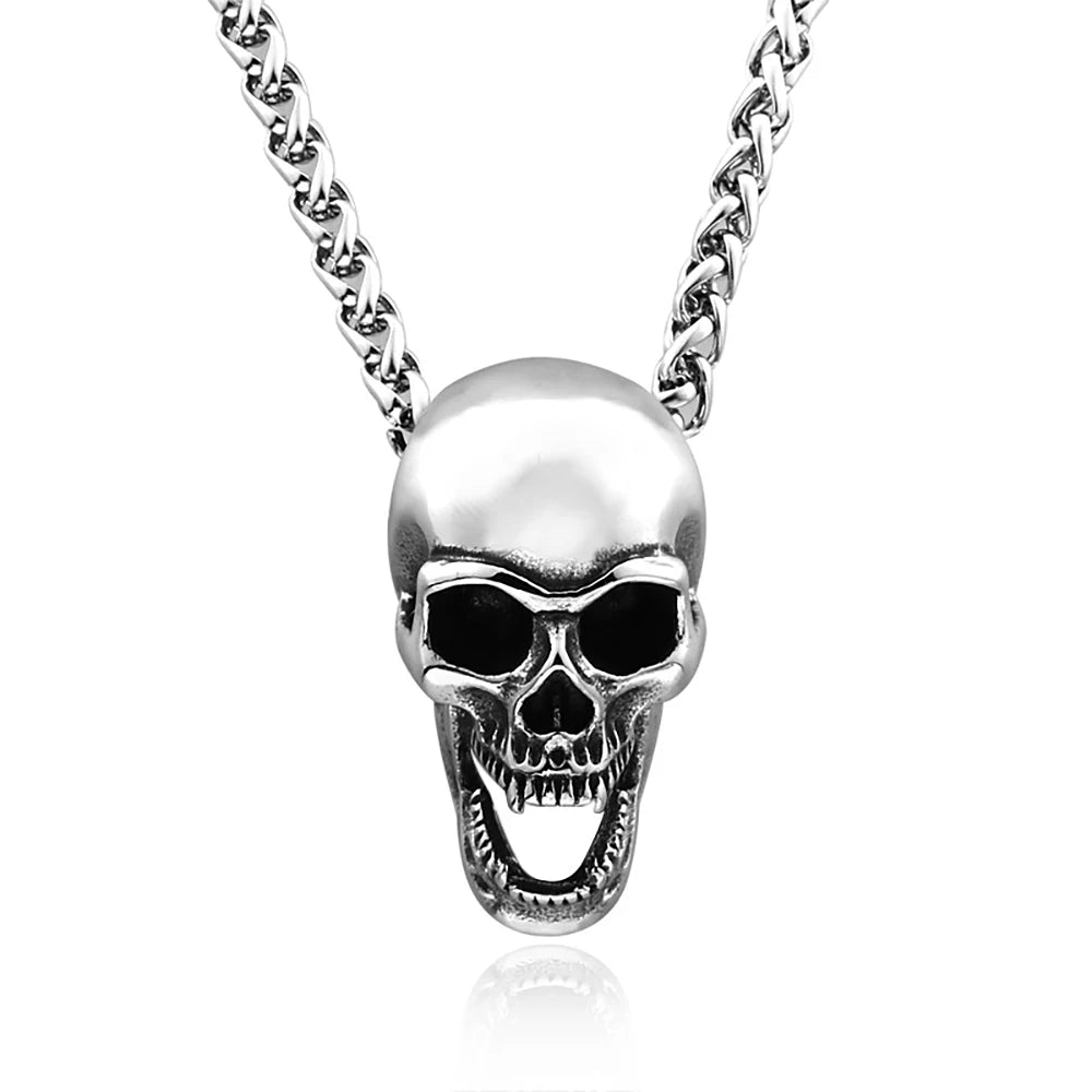 Gothic Skull Pendant Necklace — Stainless Steel