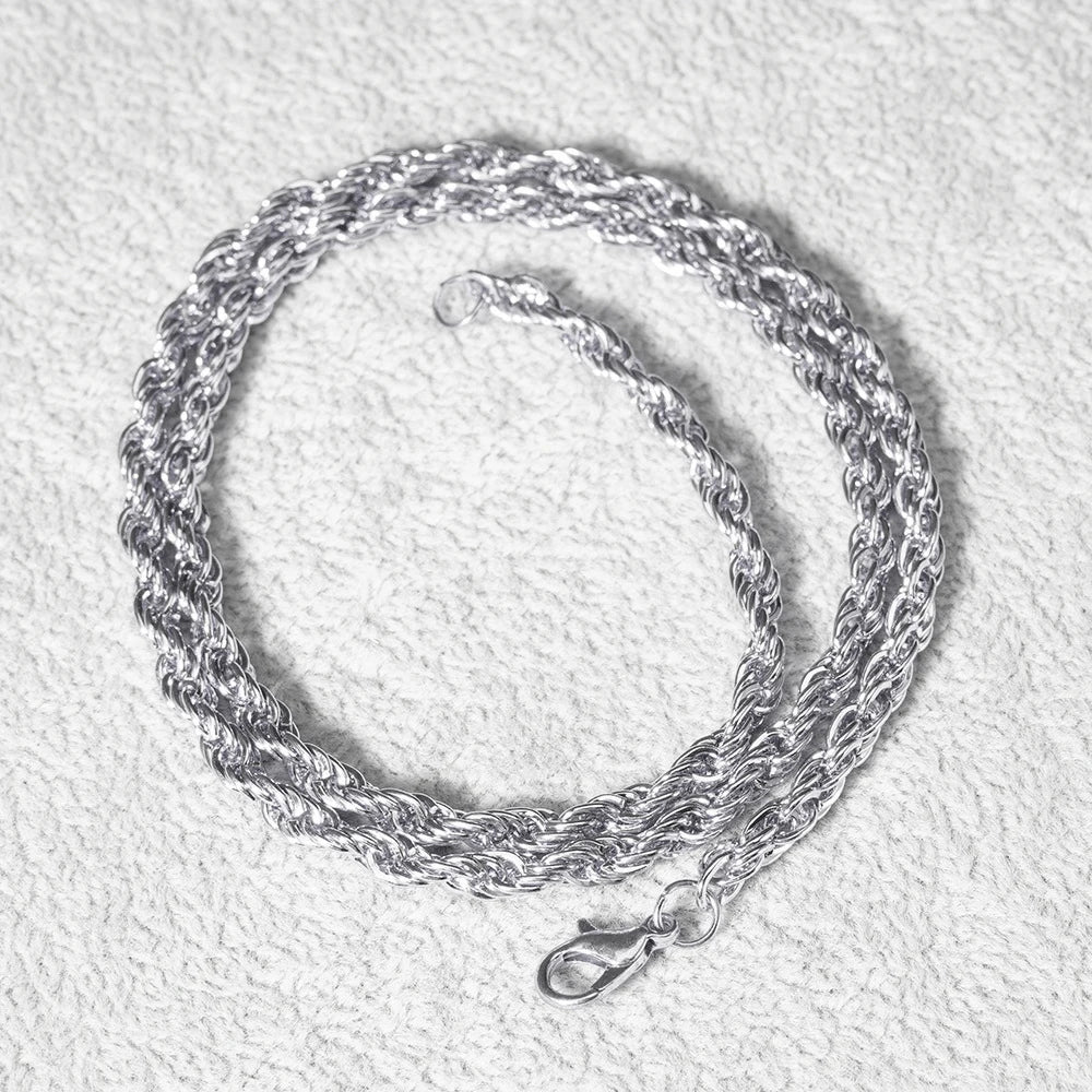 Cuban Chain Letter Pendant Necklace — Zinc Alloy