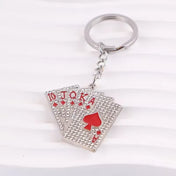 Iced Out Ace Playing Card Pendant Necklace — Stainless Steel